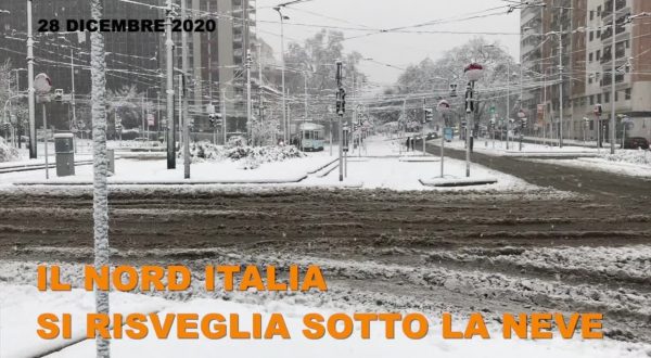 Il Nord Italia sotto una fitta coltre di neve