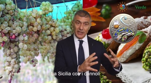 Cannoli e tortellini su 2 monete, omaggio all’enogastronomia