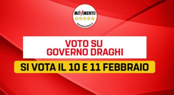 M5S, voto su Rousseau per decidere se sostenere il Governo Draghi