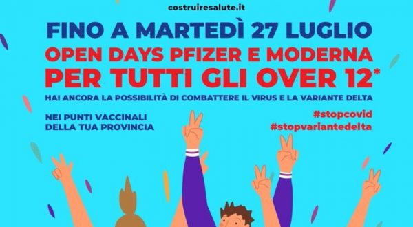 Vaccini, in Sicilia ‘Open days’ per gli over 12 fino al 27 luglio