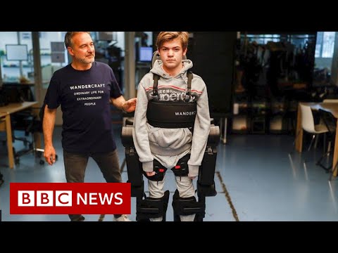 Dad builds robotic exoskeleton to help son walk – BBC News