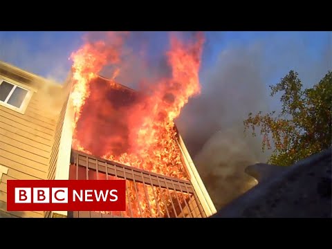 Dramatic body camera video shows Wichita fire rescue – BBC News