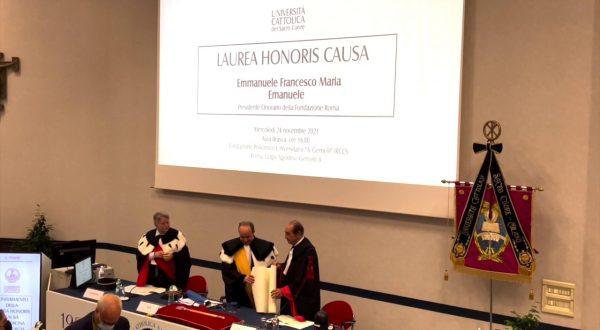 Università Cattolica, laurea honoris causa a Emmanuele F.M. Emanuele