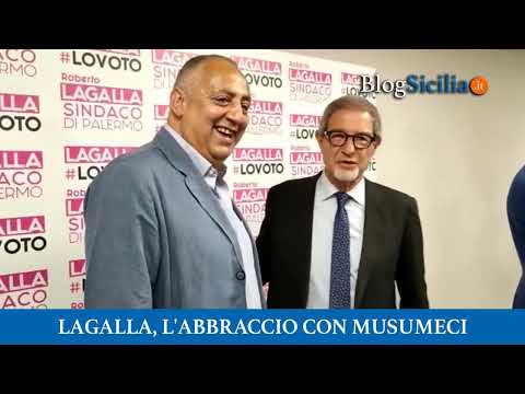 Lagalla, l’abbraccio con Musumeci