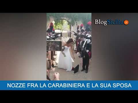 Picchetto d’onore in Sicilia per la carabiniera e la sua sposa