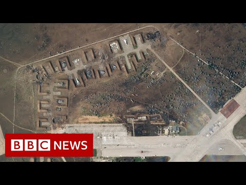 Satellite images show destroyed Russian warplanes at Crimea airbase – BBC News