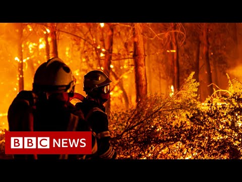 Firefighters from across EU battle huge wildfire in France – BBC News