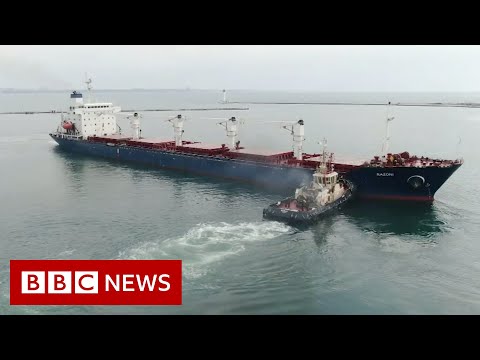 Ukraine grain workers hopeful for continued exports as first ship safely leaves Odessa – BBC News