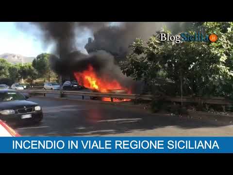 Incendio in viale Regione siciliana
