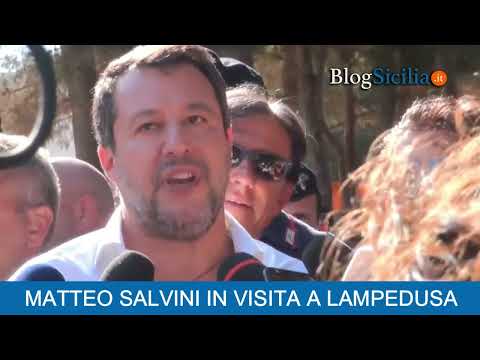 Matteo Salvini in visita a Lampedusa