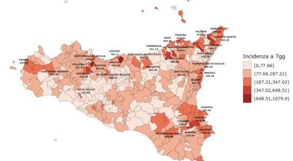 In Sicilia contagi Covid in lieve aumento rispetto alla settimana scorsa