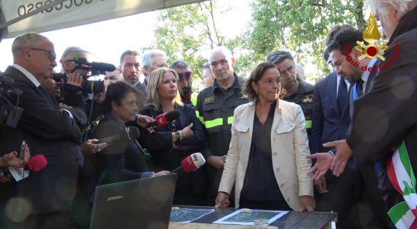 Maltempo nelle Marche,  sopralluogo Lamorgese nelle aree colpite