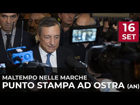 Ostra (Ancona), punto stampa del Presidente Draghi
