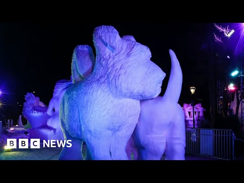 British sculptor competes at International Snow Sculpture Championships – BBC News