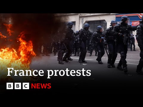 France pension reform protesters clash with riot police - BBC News