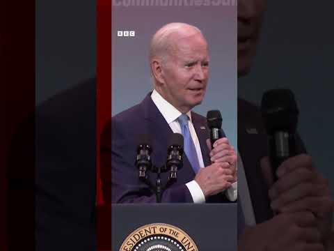 Joe Biden confuses audience after addressing crowd member with “God save the Queen” #Shorts #BBCNews
