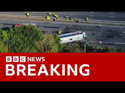 M53 crash: Teen girl and driver killed after school bus overturns in UK – BBC News