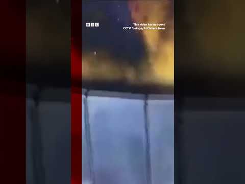 CCTV footage appears to show the moment an airstrike hits the Rafah crossing. #Gaza #Shorts #BBCNews