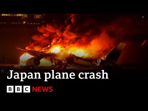 Japan Airlines jet in flames after crash with earthquake relief plane at Tokyo airport – BBC News