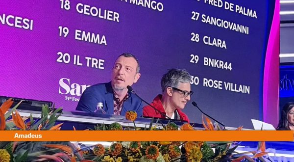 Sanremo, Amadeus “Dispiaciuto per i fischi a Geolier”