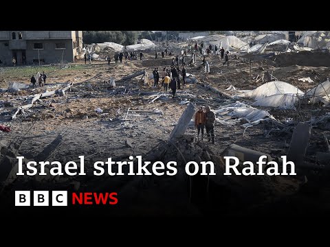 Israeli strikes kill dozens in Rafah as raid rescues two hostages | BBC News