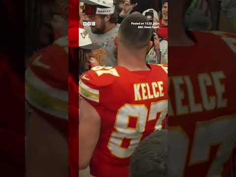 Travis Kelce and Kansas City Chiefs celebrate Super Bowl win. #Shorts #SuperBowl #BBCNews