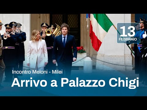 L’arrivo del Presidente dell’Argentina Milei a Palazzo Chigi