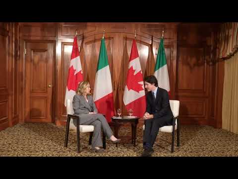 Toronto, incontro Meloni – Trudeau
