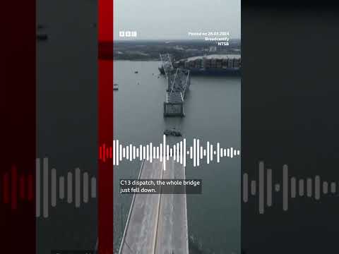 Audio captures Baltimore dispatchers’ response to bridge collapse. #Shorts #Baltimore #BBCNews