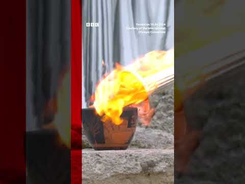 The flame was lit in Greece’s ancient Olympia to start the torch relay. #Olympics #Shorts #BBCNews