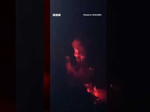 Volcano in Indonesia spews lava and smoke. #Shorts #BBCNews