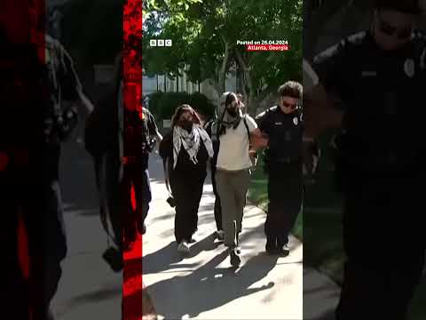 Police arrest Gaza protesters at Emory University, US. #Atlanta #Shorts #BBCNews