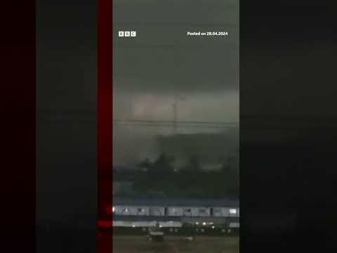 Moment tornado hits power lines in China’s Guangdong province. #Shorts #Tornado #China