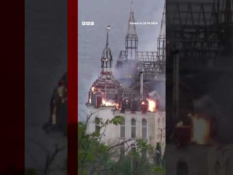 Ukraine’s ‘Harry Potter castle’ hit in deadly Russian strike. #Shorts #Ukraine #Russia #BBCNews