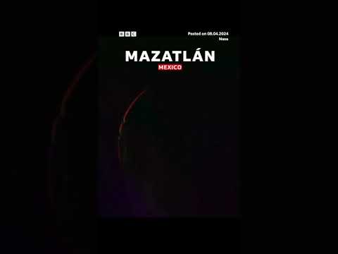 Moment total solar eclipse plunged parts of Mexico into darkness. #Shorts #Eclipse #BBCNews