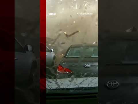 Workers were inside the building when the tornado hit, but all survived. #Nebraska #Shorts #BBCNews