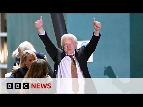 Julian Assange back in Australia after leaving US court a free man | BBC News