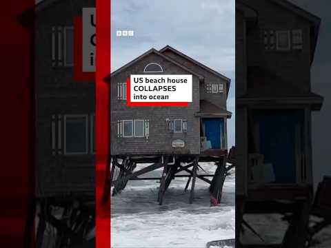 Beach house collapses into ocean in North Carolina. #Erosion #BBCNews