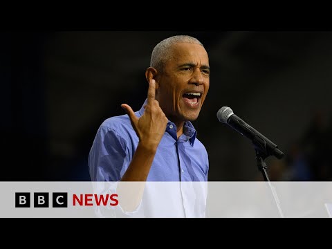 Barack Obama urges black men to mobilise behind Kamala Harris | BBC News