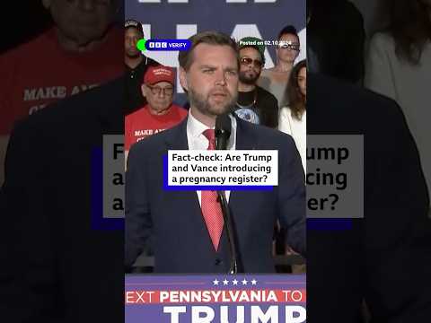 Tim Walz claimed Trump and Vance will introduce a “a registry of pregnancies”. #USElection #BBCNews