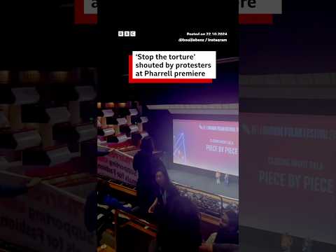 Animal rights protestors disrupt Pharrell Williams’ London film premiere. #Pharrell #BBCNews