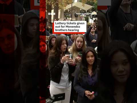 Lottery tickets given out for Menendez brothers’ hearing. #MenendezBrothers #BBCNews