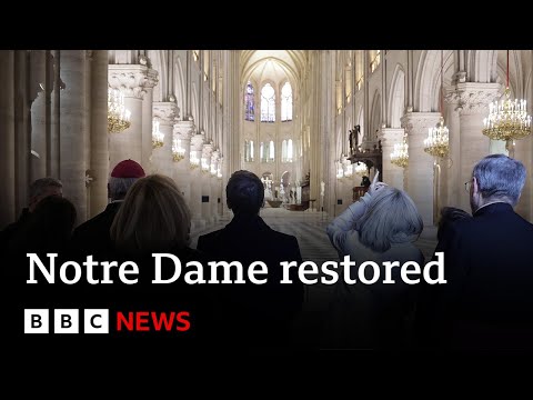 France’s Emmanuel Macron praises “impossible” Notre Dame restoration | BBC News