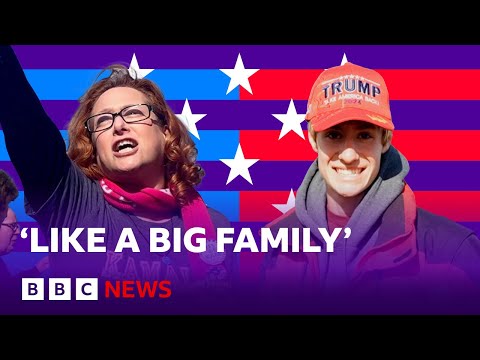 US election: What it’s like at a Donald Trump and Kamala Harris rally | BBC News