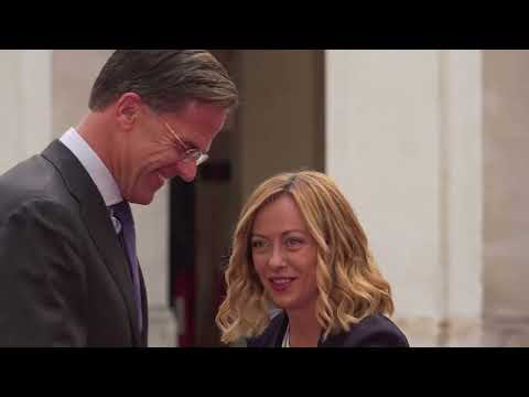Il Presidente Meloni incontra il Segretario generale della Nato Rutte a Palazzo Chigi