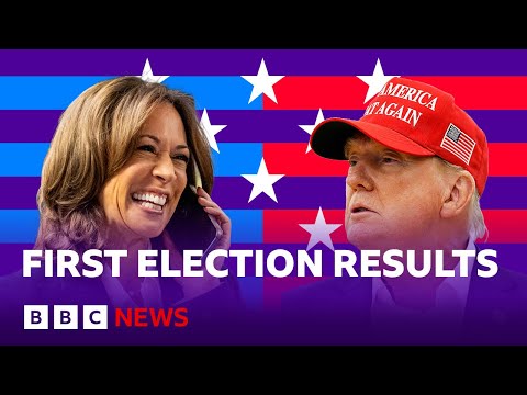 US Election: First polls close as Trump and Harris pick up early wins | BBC News