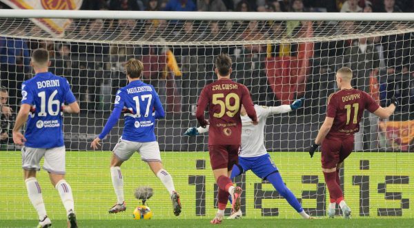 Poker giallorosso, quattro gol alla Samp e Roma ai quarti