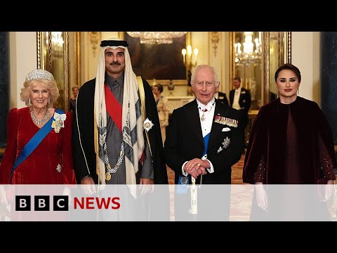 King Charles welcomes Qatar’s Emir for UK visit | BBC News