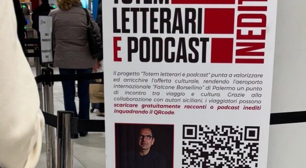 Aeroporto Palermo, successo per iniziativa “Totem letterari e podcast”
