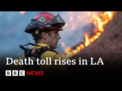 LA faces ‘extreme fire danger’ as high winds forecast | BBC News